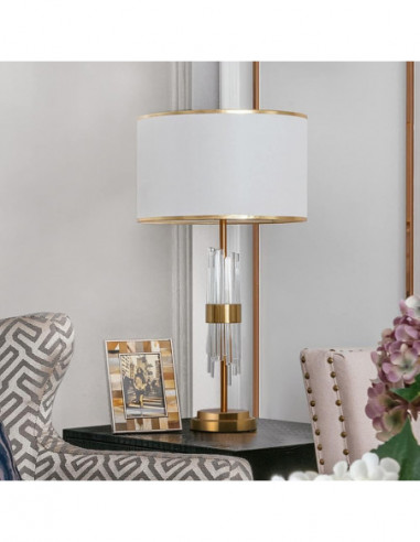 Lámpara ESLOHE, sobremesa, metal, cristal,...