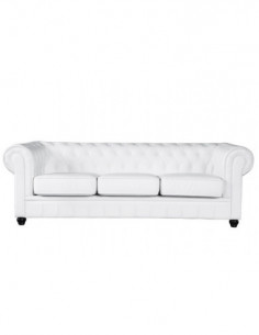 Sofá CHESTER NEW, 3 plazas, similpiel blanca 2
