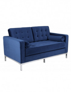 Sofá ARLES, 2 plazas, tejido velvet azul 2