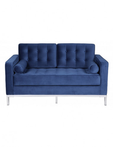 Sofá ARLES, 2 plazas, tejido velvet azul