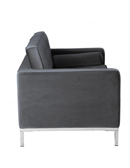 Sofá ARLES, 2 plazas, tejido velvet gris