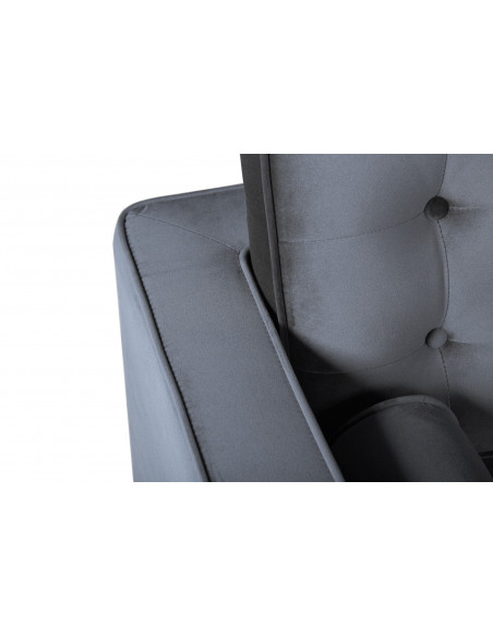 Sofá ARLES, 2 plazas, tejido velvet gris