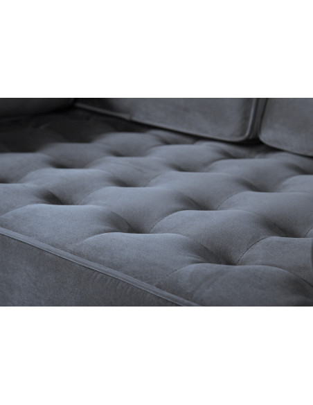 Sofá ARLES, 2 plazas, tejido velvet gris