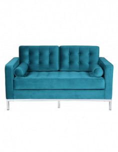 Sofá ARLES, 2 plazas, tejido velvet turquesa 2