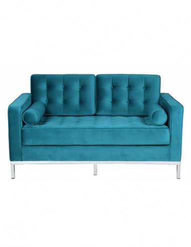 Sofá ARLES, 2 plazas, tejido velvet turquesa