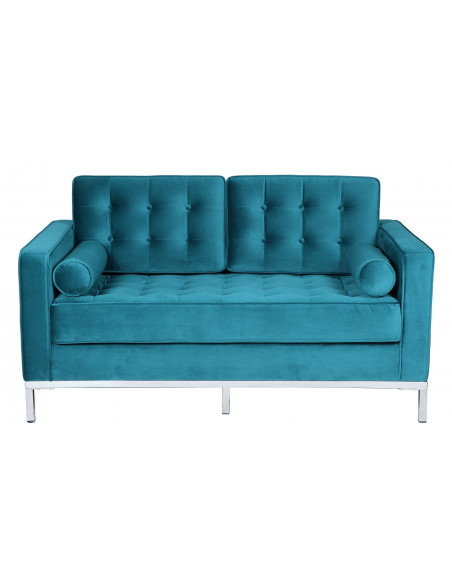 Sofá ARLES, 2 plazas, tejido velvet turquesa