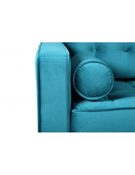Sofá ARLES, 2 plazas, tejido velvet turquesa