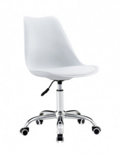 Silla TORRE GBL, giratoria, blanca, cojín blanco