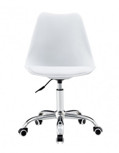 Silla TORRE GBL, giratoria, blanca, cojín blanco