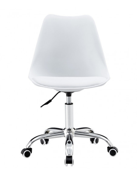 Silla TORRE GBL, giratoria, blanca, cojín blanco