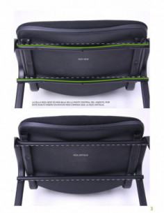 Silla NIZA NEW, chasis epoxi negro, similpiel naples negra