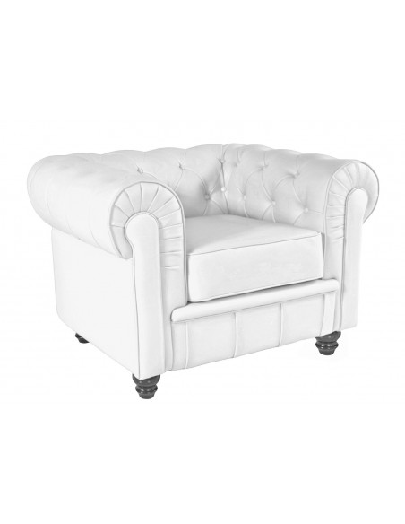 Sillón CHESTER NEW, similpiel blanca