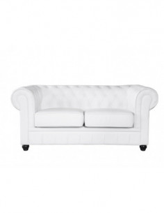 Sofá CHESTER NEW, 2 plazas, similpiel blanca