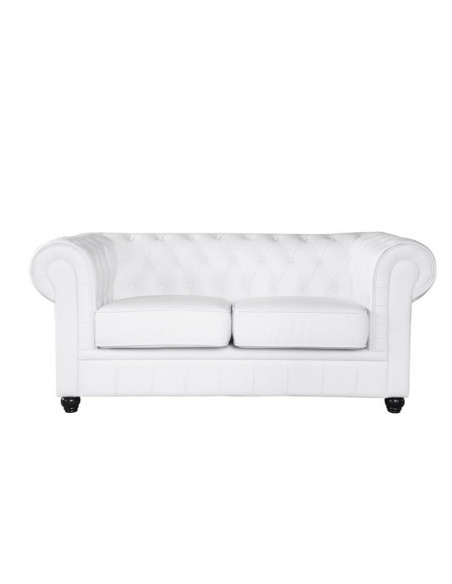 Sofá CHESTER NEW, 2 plazas, similpiel blanca