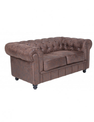 Sofá CHESTER NEW, 2 plazas, similpiel vintage
