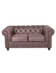 Sofá CHESTER NEW, 2 plazas, similpiel vintage 2