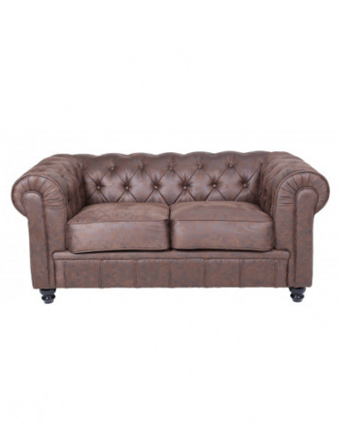 Sofá CHESTER NEW, 2 plazas, similpiel vintage