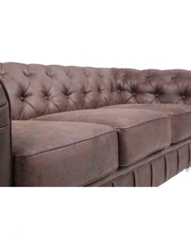 Sofá CHESTER NEW, 3 plazas, similpiel vintage