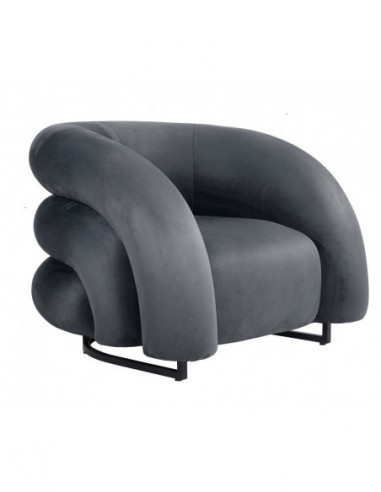 Sillón KARLOVY, tapizado velvet gris