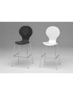 Taburete SELENA, cromado, lacado blanco