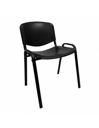 Silla NIZA, chasis negro y plástico negro