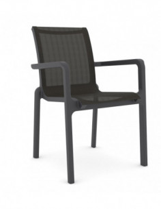 Sillón NEPTUNO, apilable, polipropileno y batyline antracita