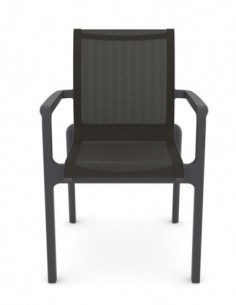 Sillón NEPTUNO, apilable, polipropileno y batyline antracita 2