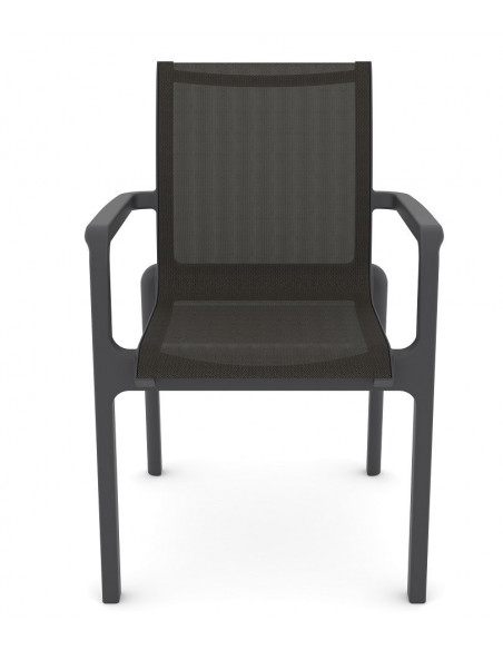 Sillón NEPTUNO, apilable, polipropileno y batyline antracita