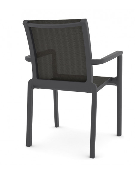 Sillón NEPTUNO, apilable, polipropileno y batyline antracita