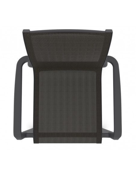 Sillón NEPTUNO, apilable, polipropileno y batyline antracita