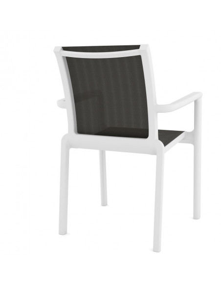 Sillón NEPTUNO, apilable, polipropileno blanco, batyline antracita