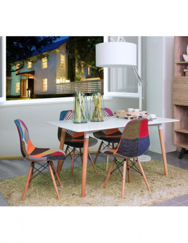 Mesa NURY, madera, tapa lacada blanca, 120 x 80...