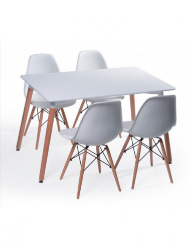 Mesa NURY, madera, tapa lacada blanca, 120 x 80...