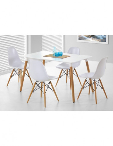 Mesa NURY, madera, tapa lacada blanca, 120 x 80...