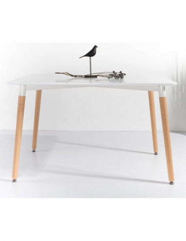 Mesa NURY, madera, tapa lacada blanca, 120 x 80...