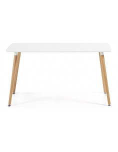 Mesa NURY, madera, tapa blanca, 160 x 90 cms