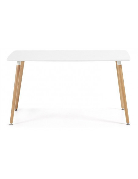 Mesa NURY, madera, tapa blanca, 160 x 90 cms
