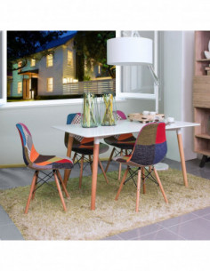 Mesa NURY, madera, tapa blanca, 160 x 90 cms 2