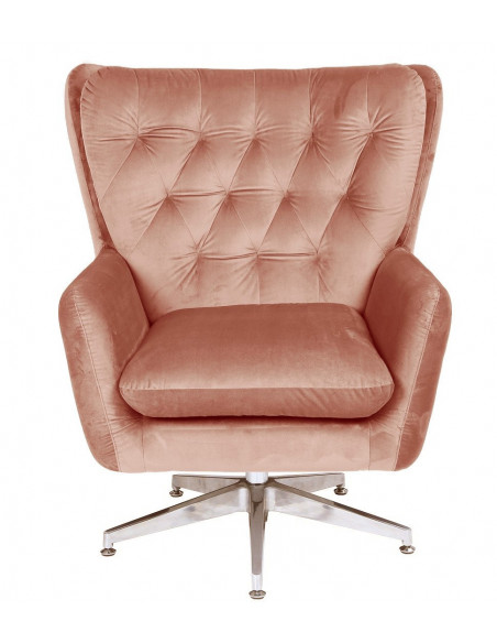 Sillón BÉCQUER, giratorio, regulable, tapizado velvet rosa