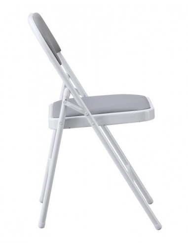 Silla SMART, plegable, metal, epoxi blanco,...