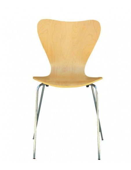 Silla JACOBO, apilable, cromada, acabado natural