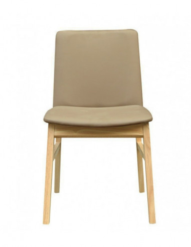 Silla ALPES, madera de haya, natural, similpiel...