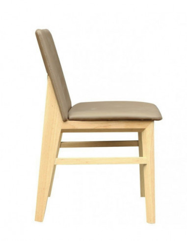 Silla ALPES, madera de haya, natural, similpiel...