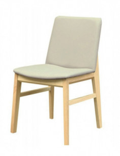Silla ALPES, madera de haya, natural, similpiel gris 2