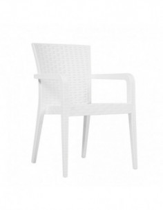 Sillón JAZMIN, apilable, polipropileno blanco