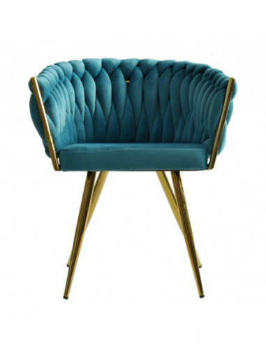 Sillón KING, metal dorado, tapizado velvet...