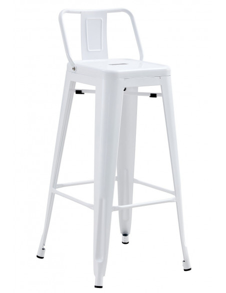 Taburete TOL R1 EK, apilable, acero, blanco