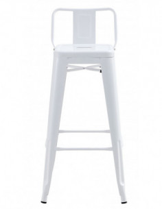 Taburete TOL R1 EK, apilable, acero, blanco 2