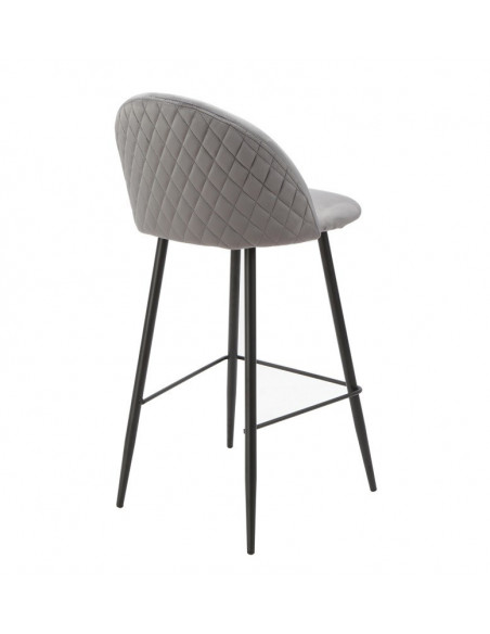 Taburete MAGDA NEW, metal, tapizado velvet gris