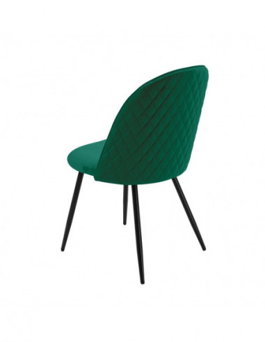 Silla MAGDA NEW, metal, tapizado velvet verde